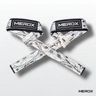 MEROX white arctic camo lifting straps crossed pair
