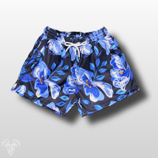 Goat Strength Final Stock – Blue Floral 5-Inch Mesh Shorts