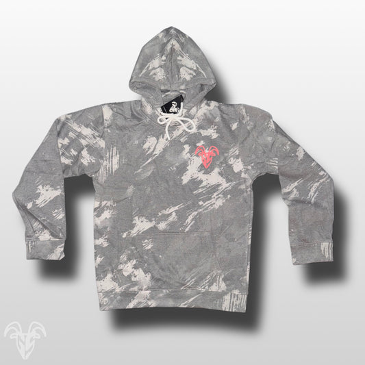 Goat Strength black scratch camo hoodie front