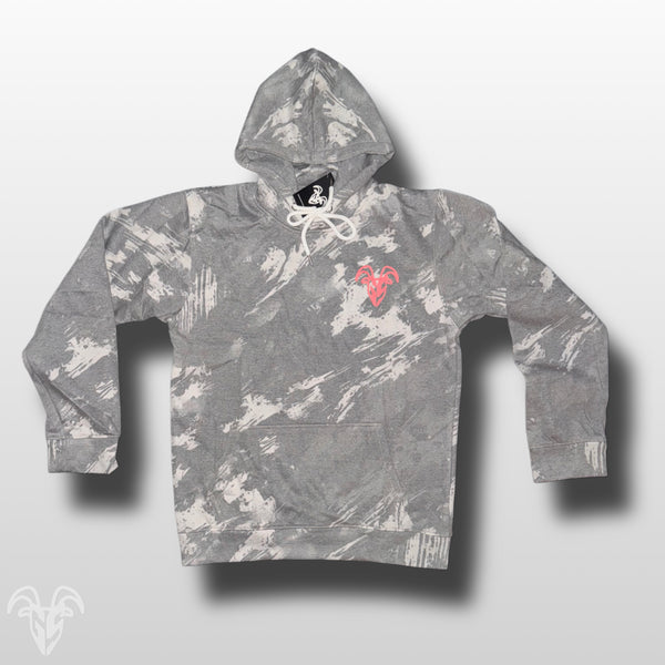 Goat Strength black scratch camo hoodie front