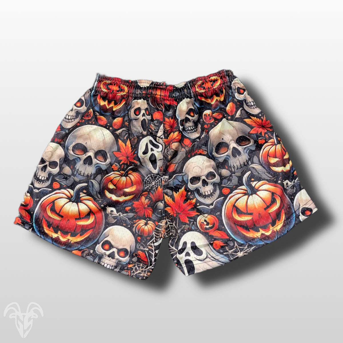Goat Strength Final Stock – Skull & Jack-o’-Lantern 5-Inch Mesh Shorts