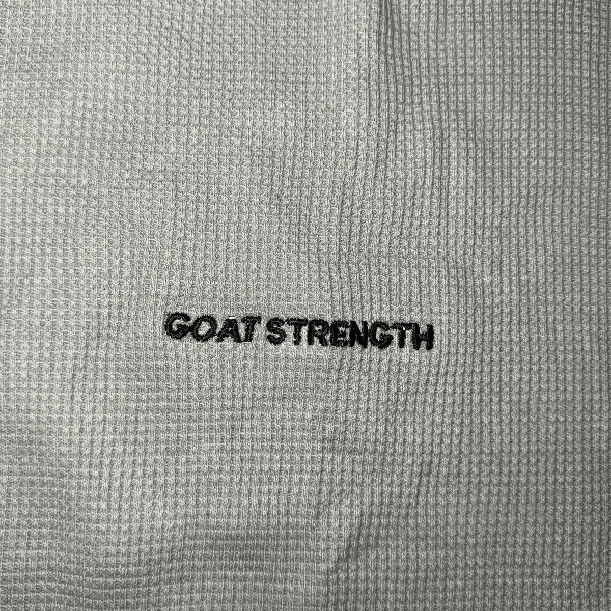 Goat Strength Gray Fleece Embroidered Long Sleeve - Long Sleeve Sweater Crew Neck for Men & Women Sweaters, Cotton Blend