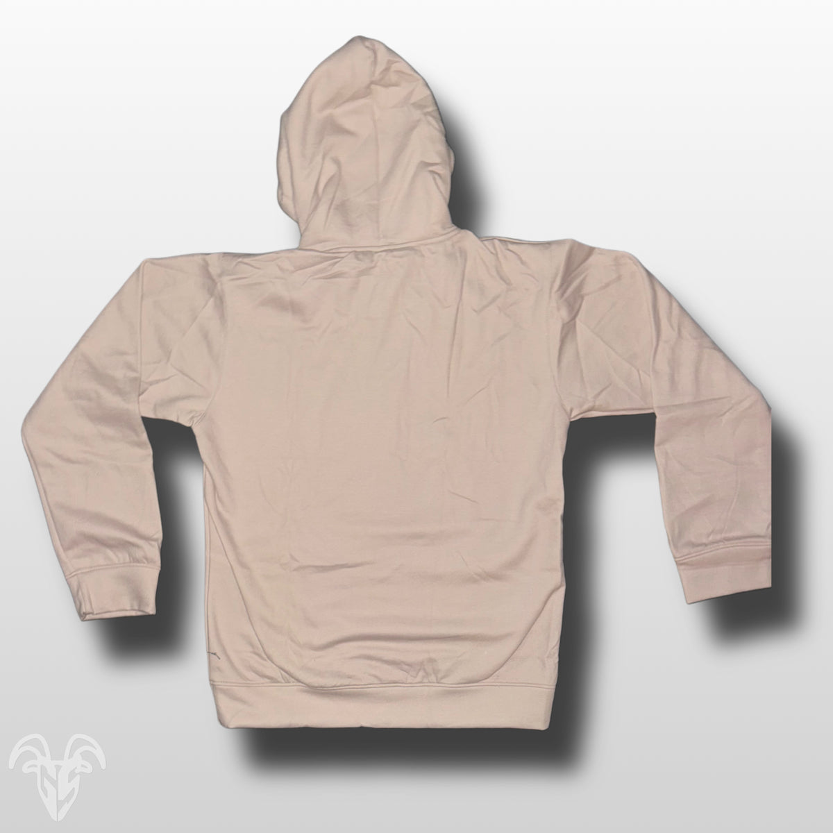 Goat Strength khaki embroidered hoodie detail